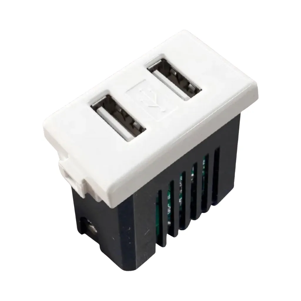 DADO USB CARGADOR DOBLE 5VDC-1A/2.1A PARA PLACAS OPALUX