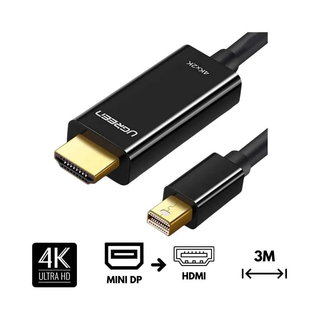 [10455] CABLE MINI DP A HDMI 4K@30HZ 3M UGREEN