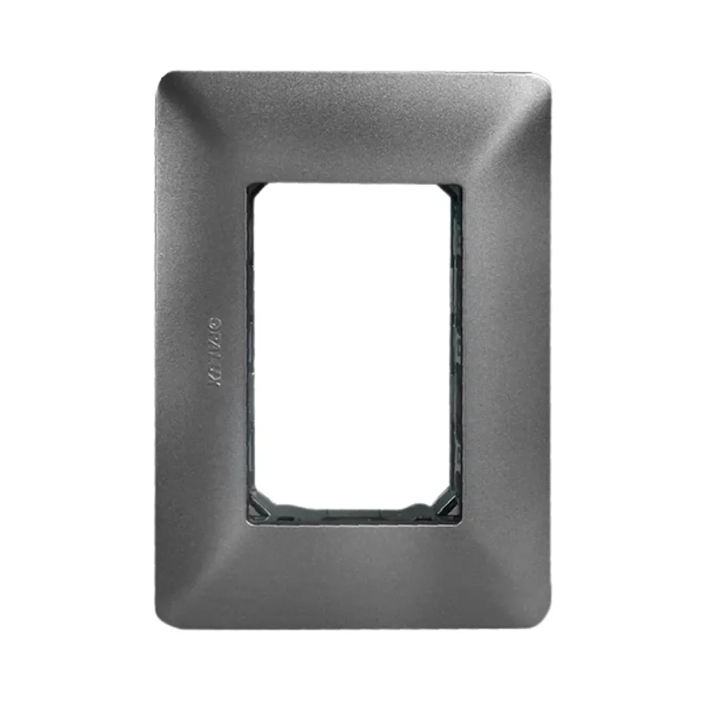 [BM203.MGRY] PLACA DE PARED P/TOMACORRIENTES Y/O MIXTO GRIS MATE OPALUX