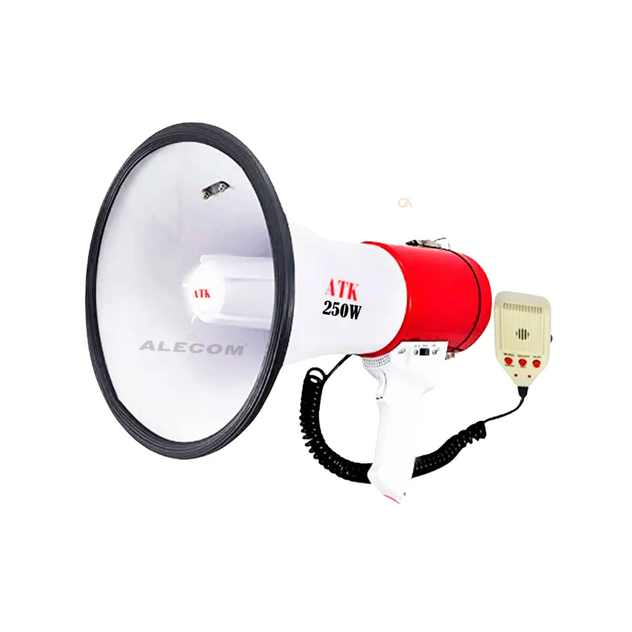 MEGAFONO 250W C/BLUETOOTH USB BATERIA DE LITIO ROJO ATK