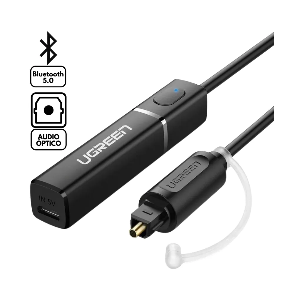 TRANSMISOR BLUETOOTH INTERFAZ DE FIBRA ÓPTICA SONIDO HIFI UGREEN