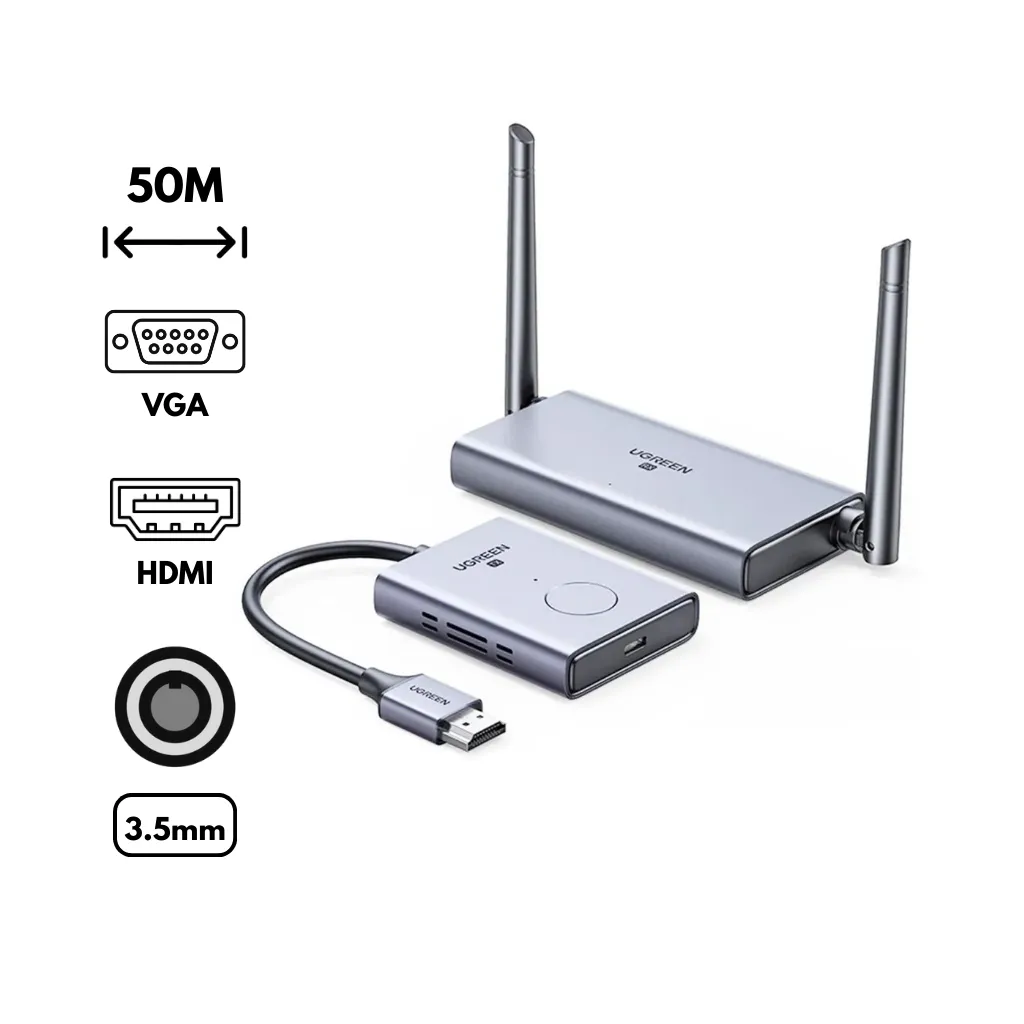 [50633A] TRANSMISOR Y RECEPTOR EXTENSOR HDMI INALÁMBRICO 50M CM506 UGREEN