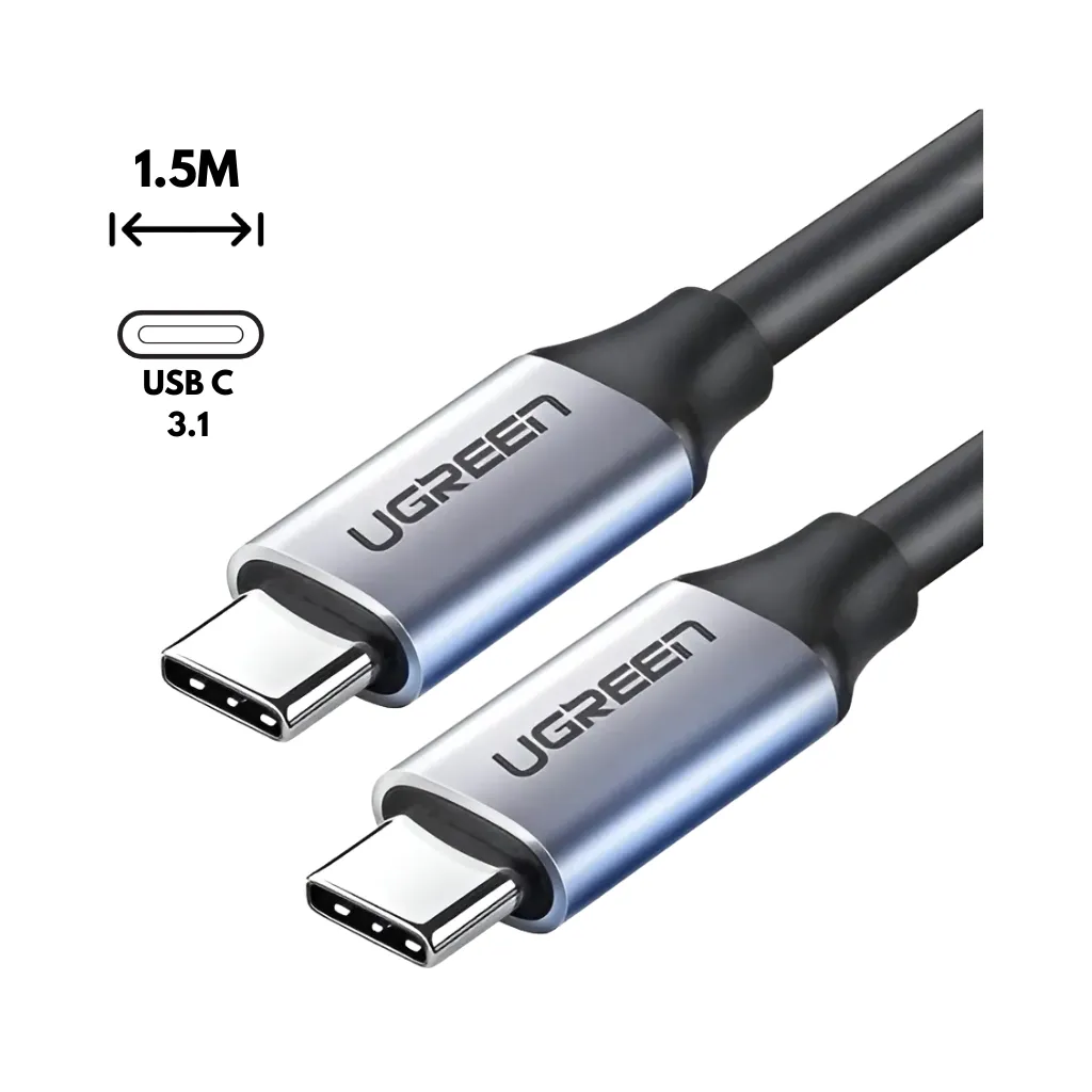 [50751] USB-C 3.1 M/M 1.5M DATOS Y CARGA+AUDIO+VÍDEO UGREEN