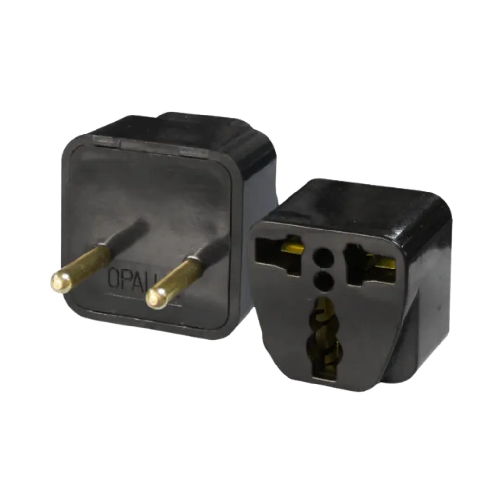 ADAPTADOR MULTIPLE TOMAS ESP. REDONDA DORADO 220V NEGRO OPALUX