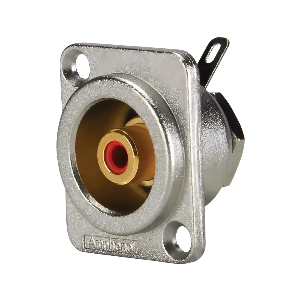 [ACJD-RED] JACK  RCA CHASIS  ROJO DORADO AMPHENOL