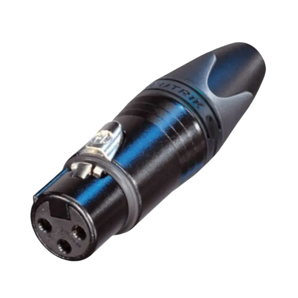 [NC3FXX-B-NG] JACK CANON AEREO NEGRO 3PIN NEGRO TIPO NEUTRIK GENERICO