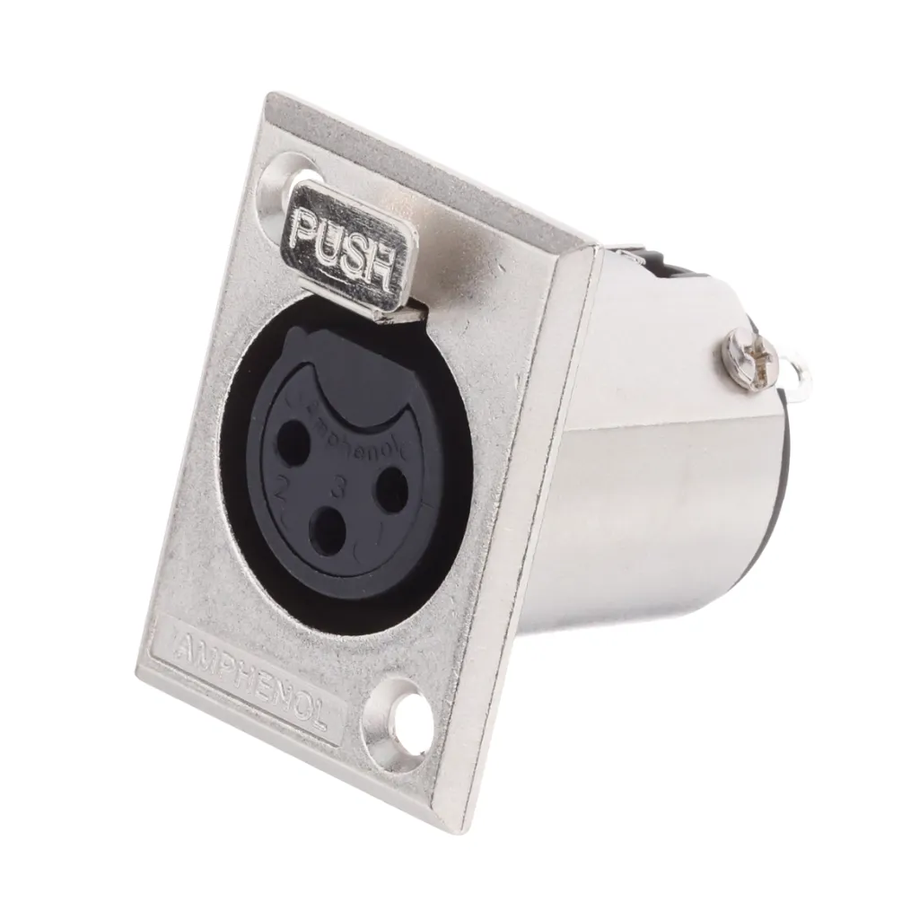 JACK CANON CHASIS PLATEADO 3P RECTANGULAR AMPHENOL