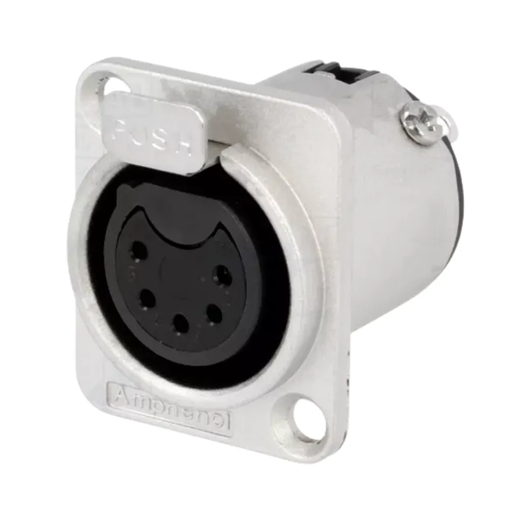 [AC5FDZ] JACK CANON CHASIS XRL 5PIN NIQUEL AMPHENOL