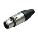 JACK CANON AEREO PLATEADO 3PIN NEGRO TIPO NEUTRIK GENERICO