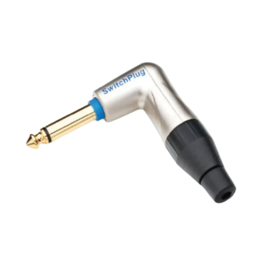 PLUG MONO EN ANGULO BAÑADO EN ORO CON SWITCH AMPHENOL