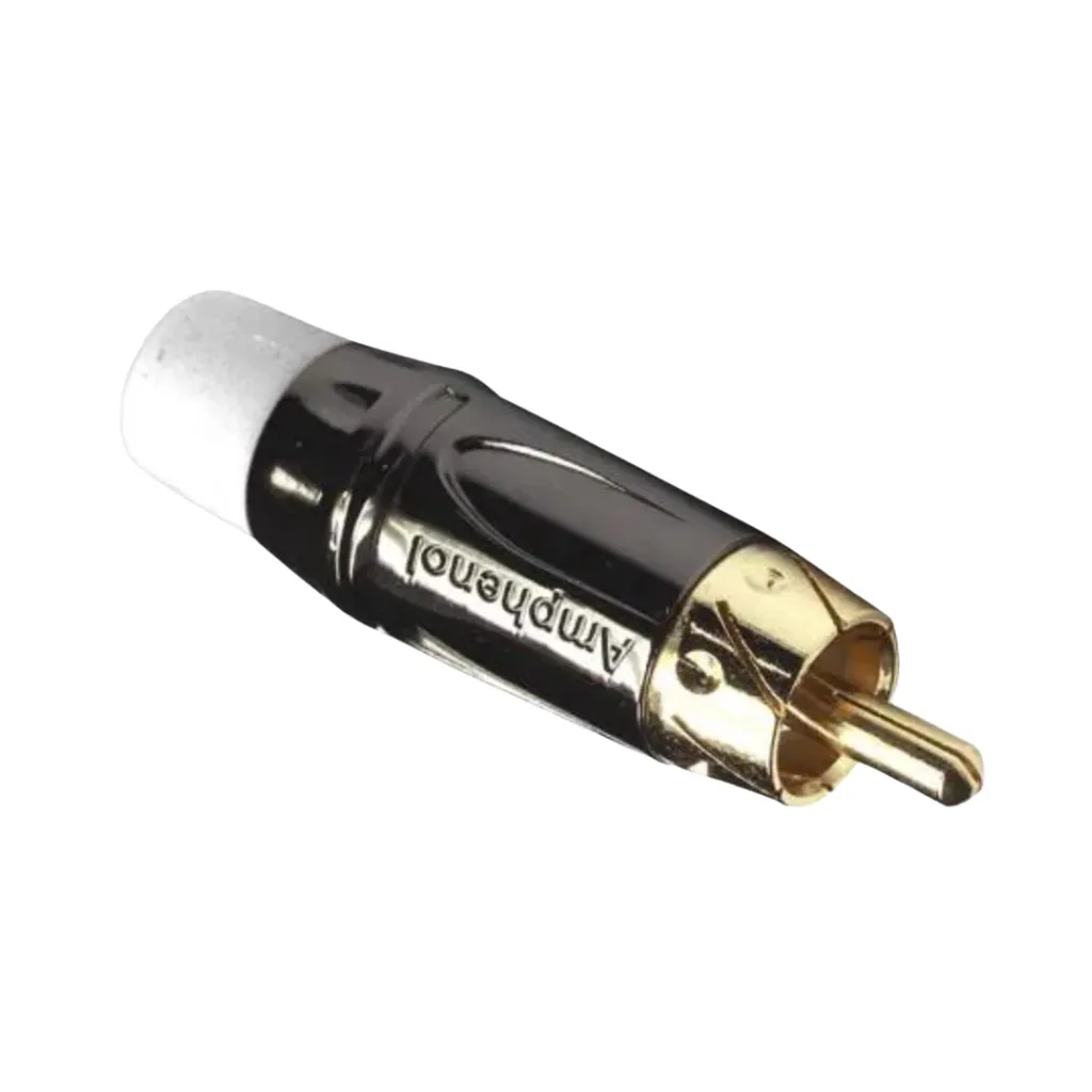 PLUG RCA METAL CROMADO/BLANCO AMPHENOL