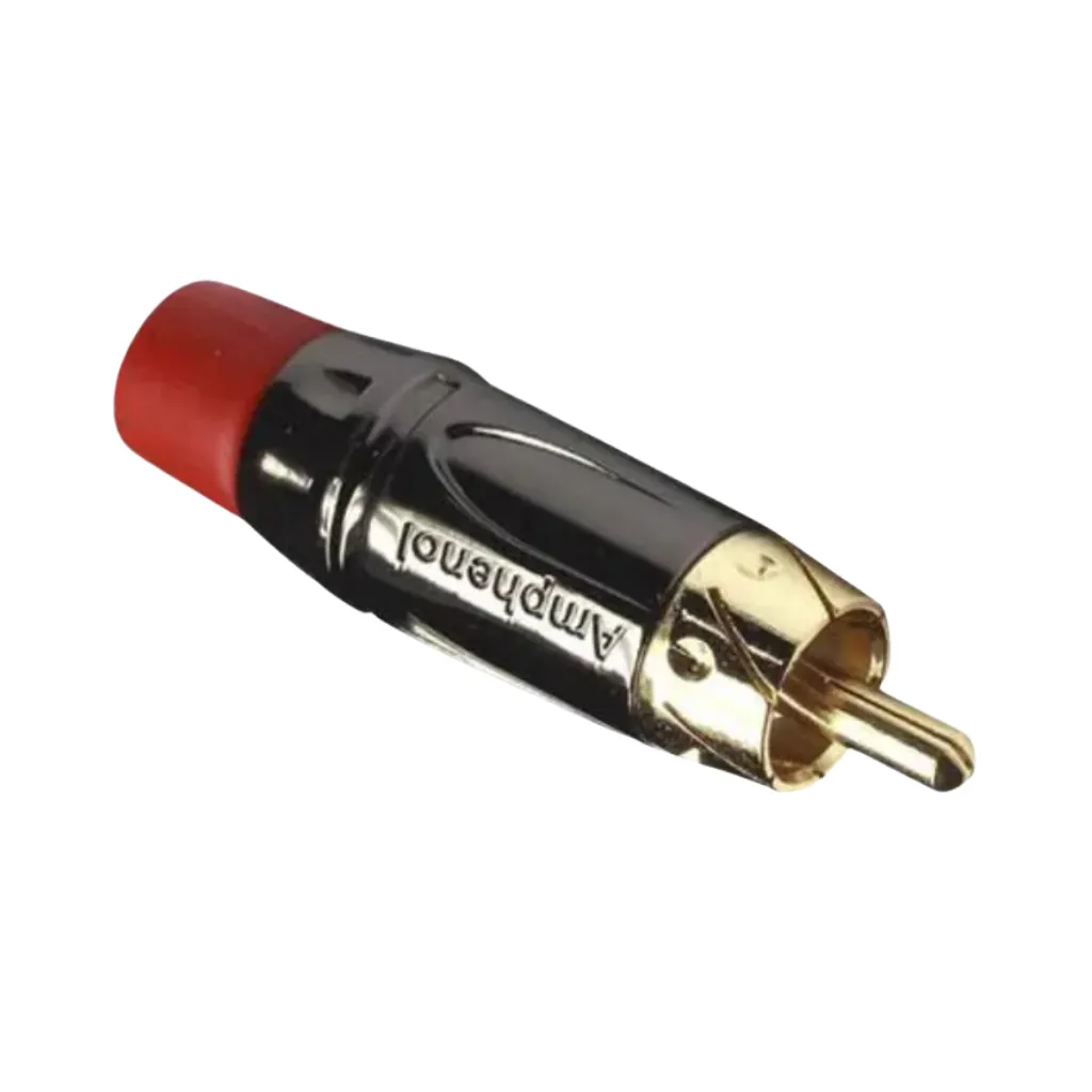 PLUG RCA METAL CROMADO/ROJO AMPHENOL