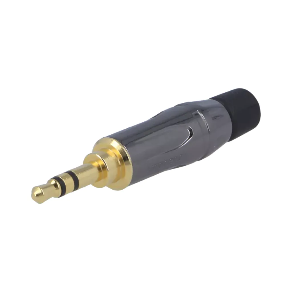 [KS3PC-AU] PLUG STEREO DE 3.5MM CROMADO CONTACTO BAÑADO EN ORO AMPHENOL