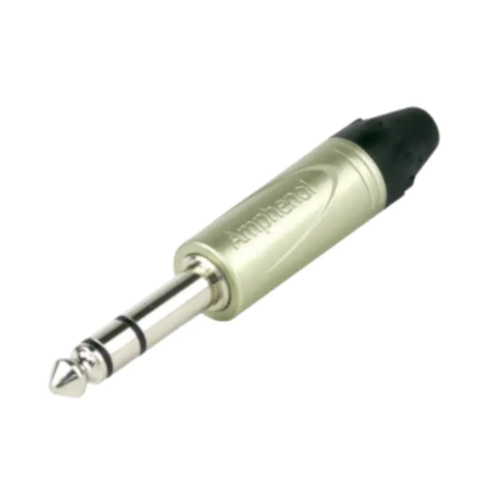 PLUG STEREO RECTO DE 1/4" NIQUELADO - SERIE Q AMPHENOL