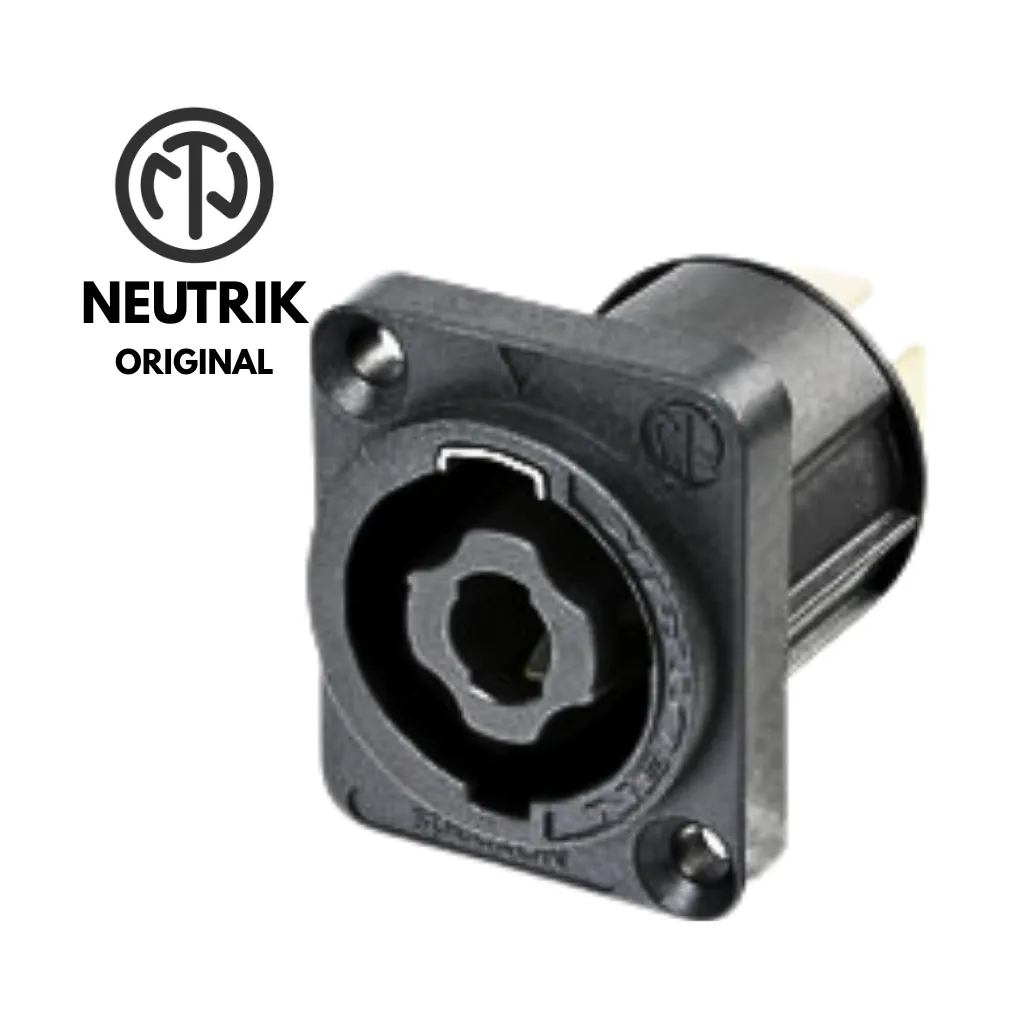 [NL4MPRXX] CONECTOR SPEAKON REDONDO CHASIS MACHO 4 POLOS ORIGINAL NEUTRIK