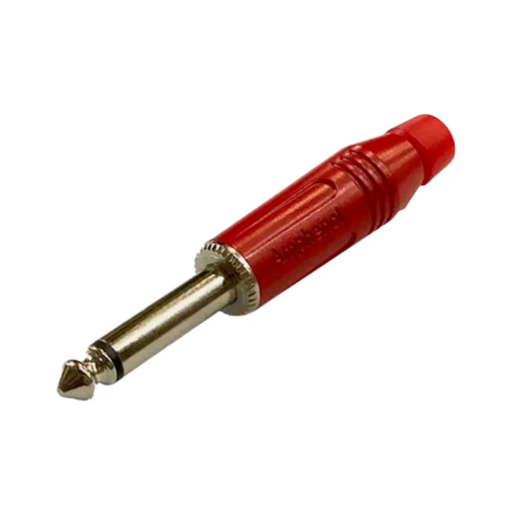 PLUG MONO 6.3MM STANTARD ROJO AMPHENOL