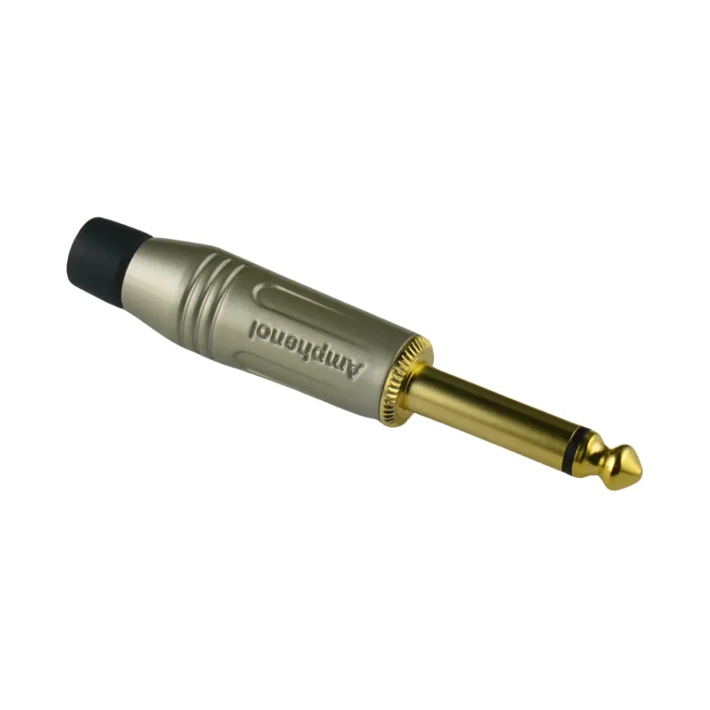 [ACPM-GN-AU] PLUG MONO 6.3MM BAÑADO EN ORO SATINADO AMPHENOL