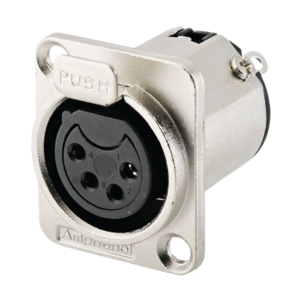 [AC4FPZ] JACK XLR 4 PINES CHASIS NIQUELADO ALA ANCHA AMPHENOL