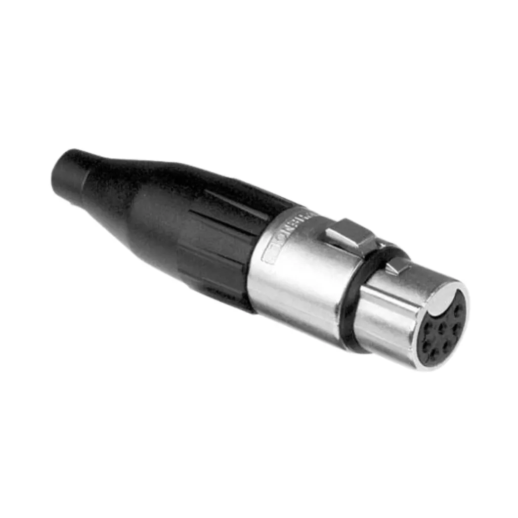 [AC7F] JACK XLR 7 PINES AEREO NIQUELADO TAPA NEGRA AMPHENOL