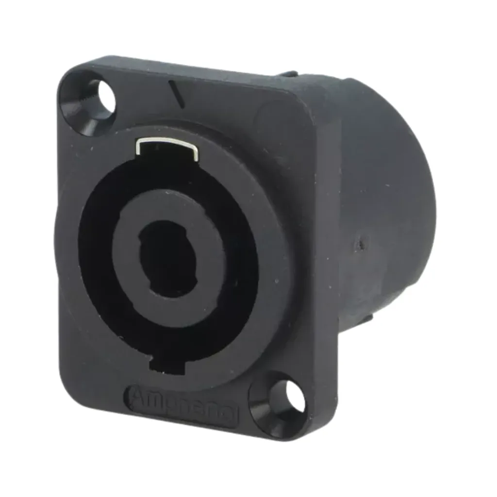 [SP-2-MD] CONECTOR SPEAKON 2 PINES CHASIS PLASTICO - CUADRADO AMPHENOL