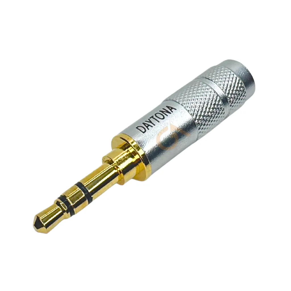 CONECTOR STEREO 3.5MM P/C 6MM PLATA DAYTONA