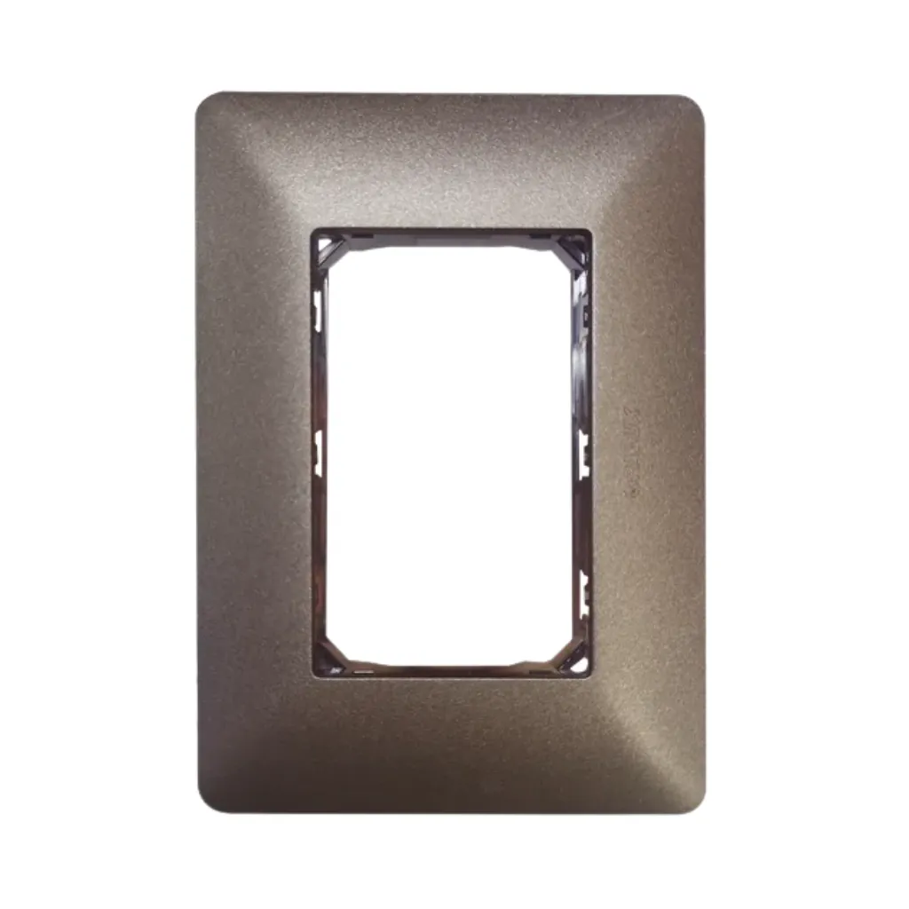 [BM203.CHP] PLACA DE PARED P/TOMACORRIENTES Y/O MIXTO CHAMPAGNE OPALUX