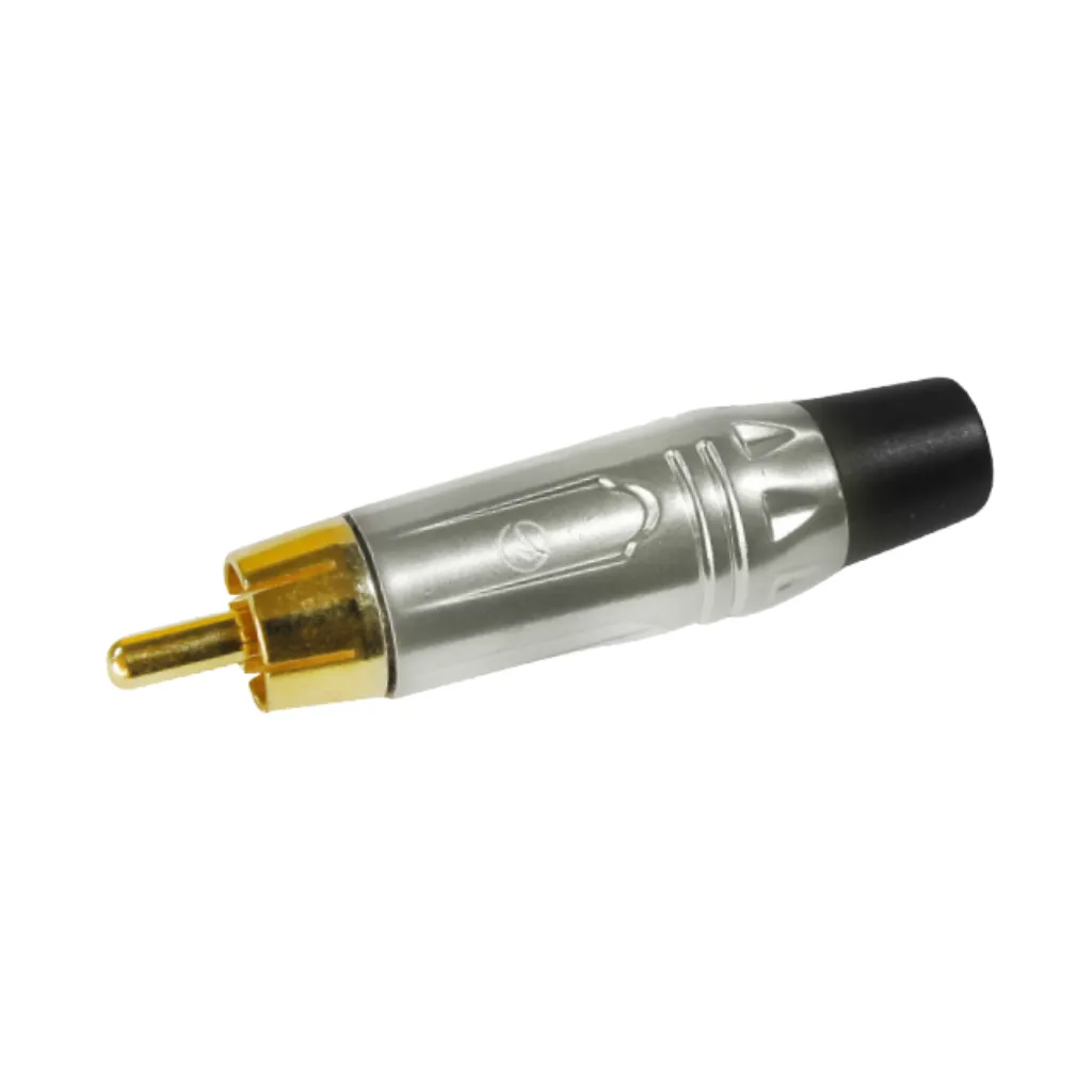 PLUG RCA METAL PLATEADO NEGRO LOSEN