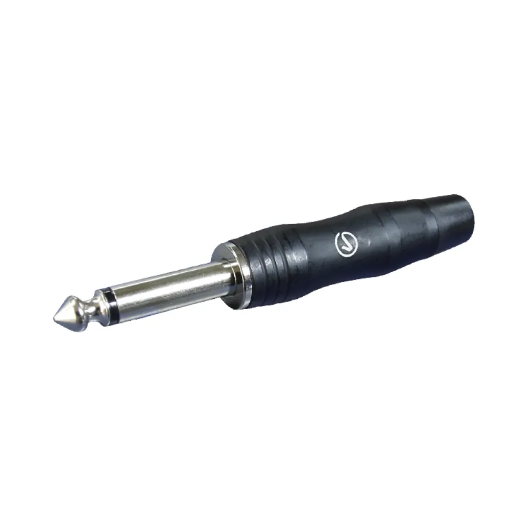 [LC0152] PLUG MONO 6.3MM DE ALUMINIO NEGRO LOSEN