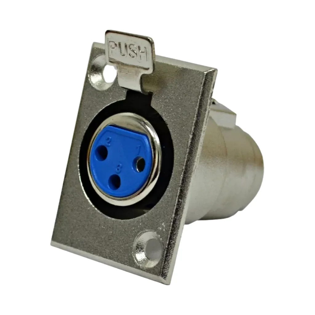 JACK CANON CHASIS 3 PINES PLATEADO (K7088-3P)