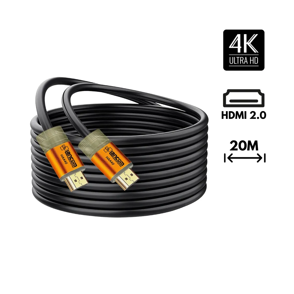 CABLE HDMI (24AWG)METAL DORADO + FERRITA 20M LANCOM