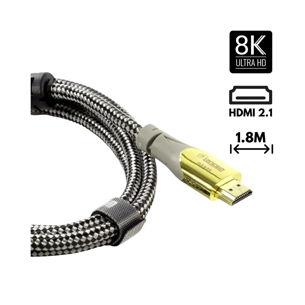 [HAA05-1.8M] CABLE HDMI 8K METAL GOLDEN COLOR OD 1.8MTS (30AWG) LANCOM