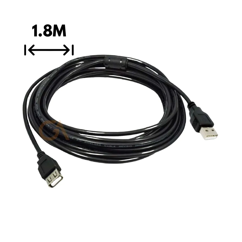 [USB-AM/F-1.8M] CABLE USB A/A EXTENSION NEGRO OD 3.8mm 1.8MTS LANCOM