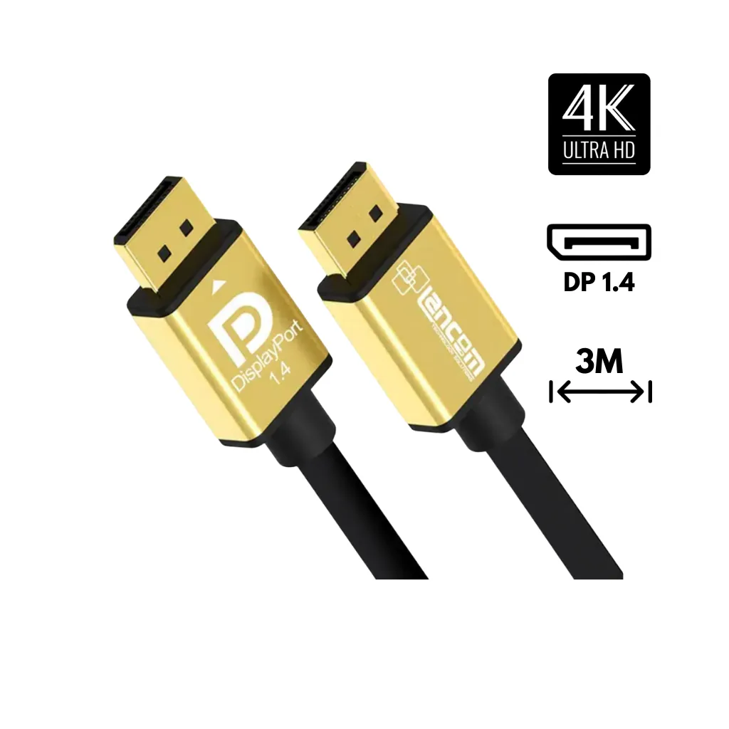 CABLE DYSPLAYPORT 4K PLUG METAL 30AWG 20P OD 3M LANCOM