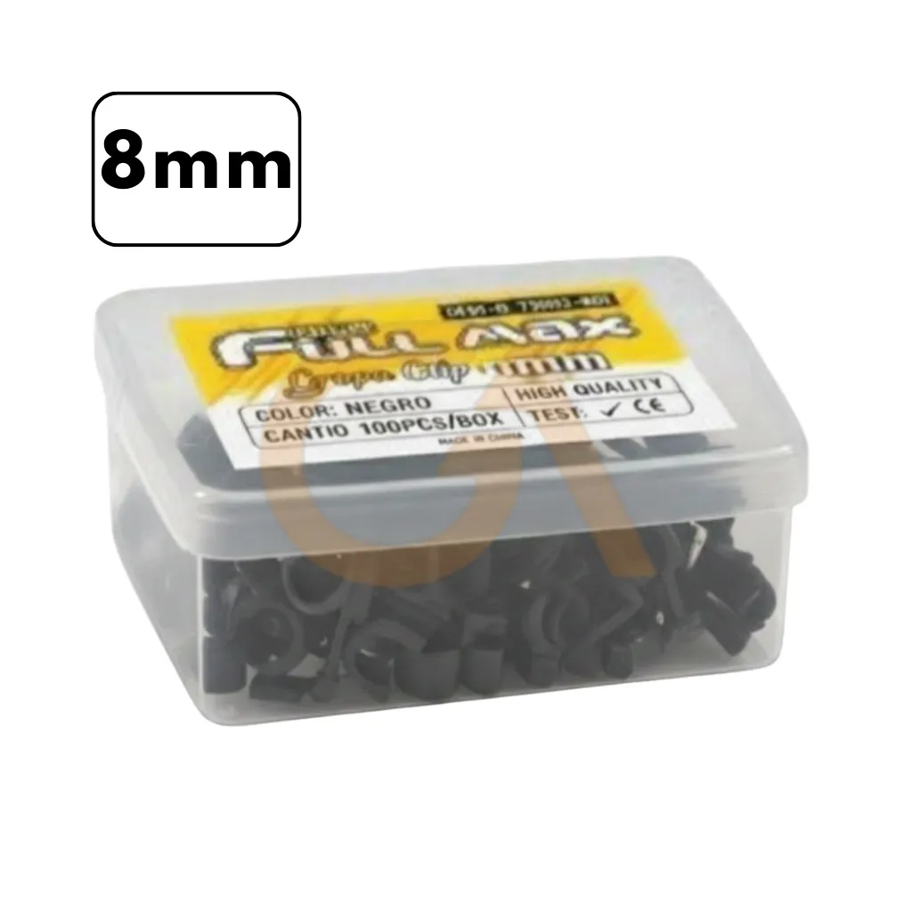 [HFM-G-73012-BK] GRAPA CLIP 8MM x100PCS NEGRO FULL MAX