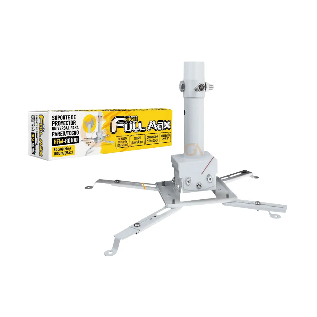 [HFM-60100] SOPORTE COLG P/PROYECTOR 60/100CM 25KG 360° BLANCO FULL MAX