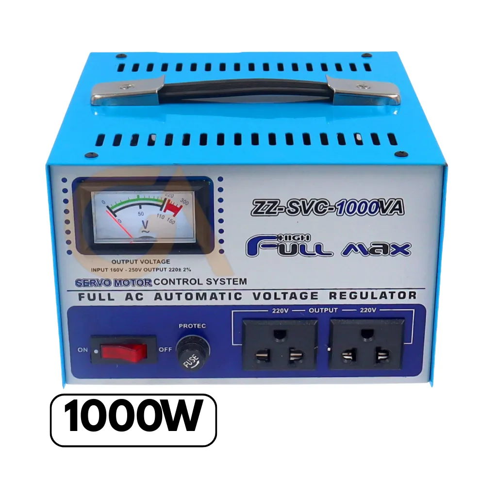 [SVC-1000VA] ESTABILIZADOR DE VOLTAJE AUTOMATICO SERVOMOTOR 1000W FULL MAX