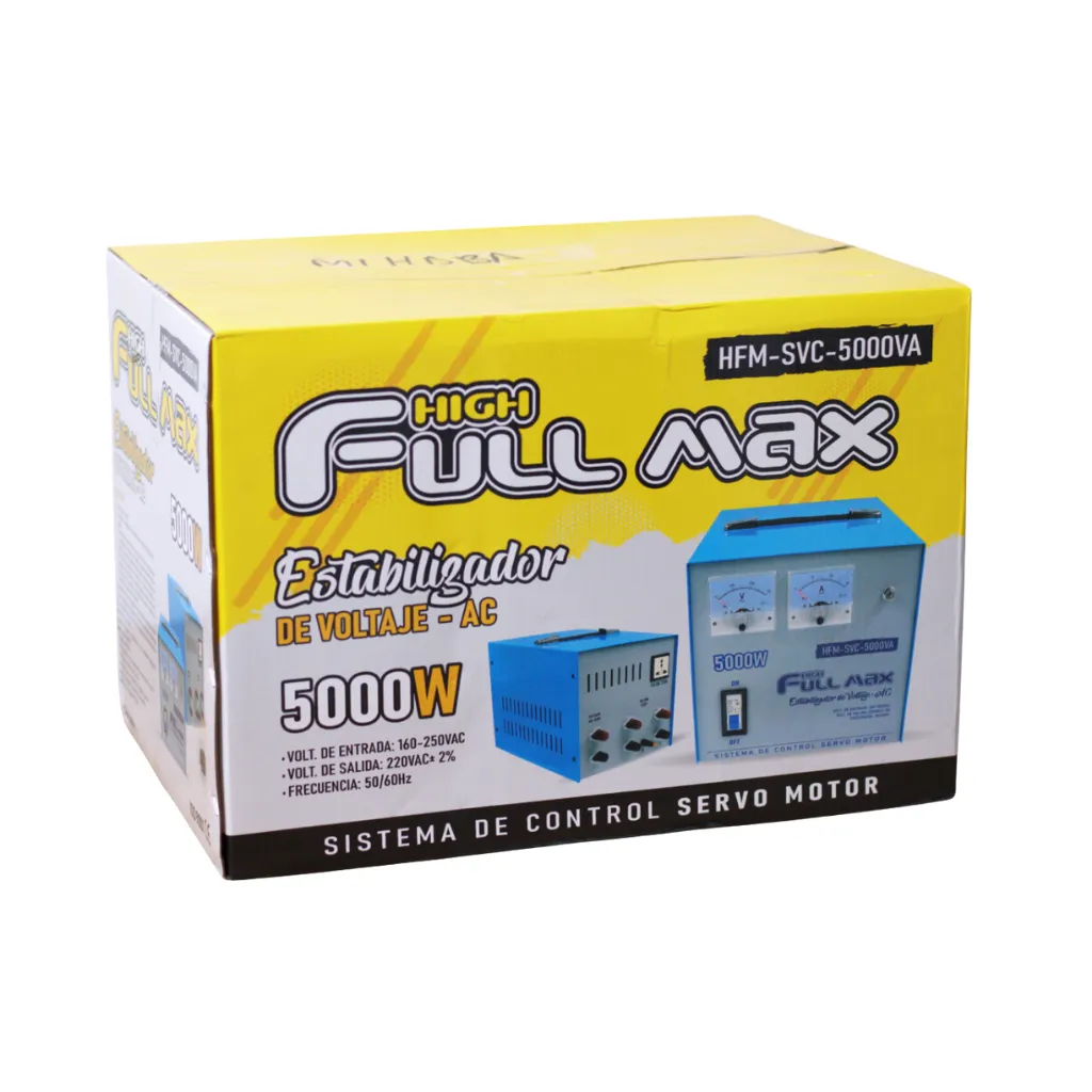ESTABILIZADOR DE VOLTAJE AUTOMATICO SERVOMOTOR 5000VA FULL MAX