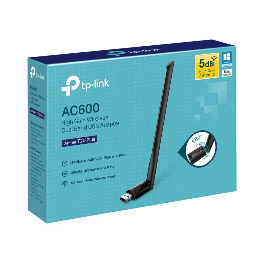 [ARCHER T2U PLUS] ADAPTADOR USB ALTA GANANCIA AC600 TP-LINK