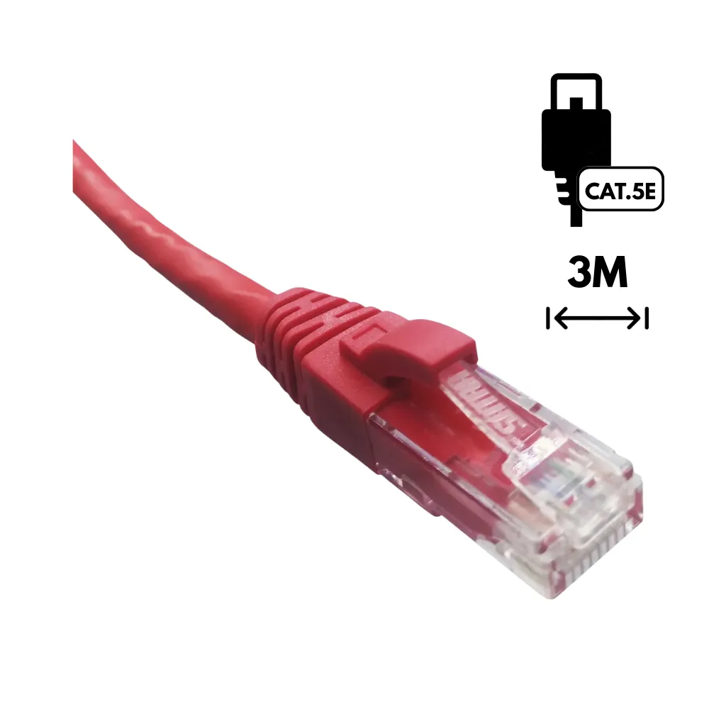 PATCH CORD CAT5E ROJO 3MTS PCC5-3M-RED SATRA