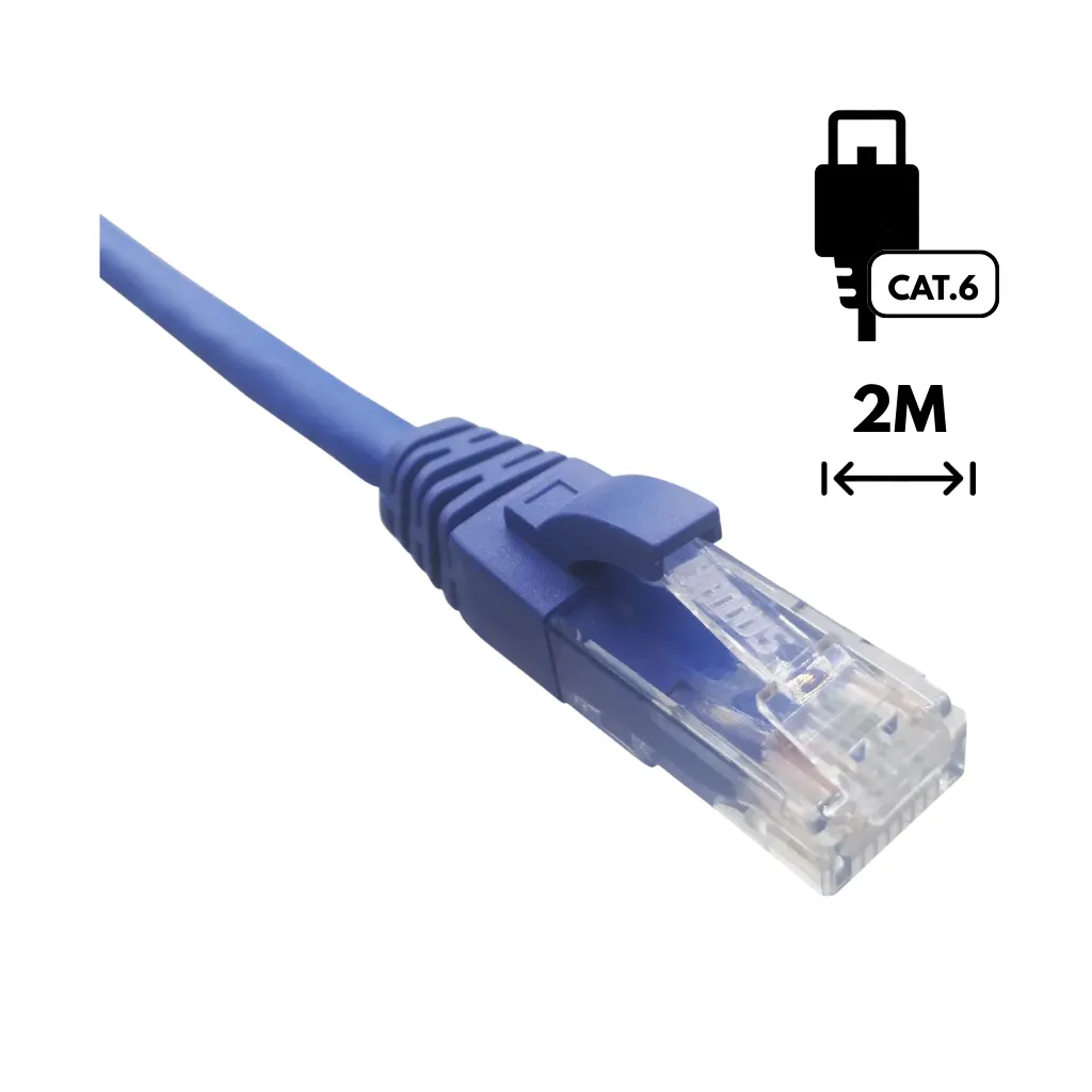 [PCSC6-2M-BLUE] PATCH CORD CAT6 SLIM LSZH 28AWG 2MT AZUL 0102060204 SATRA