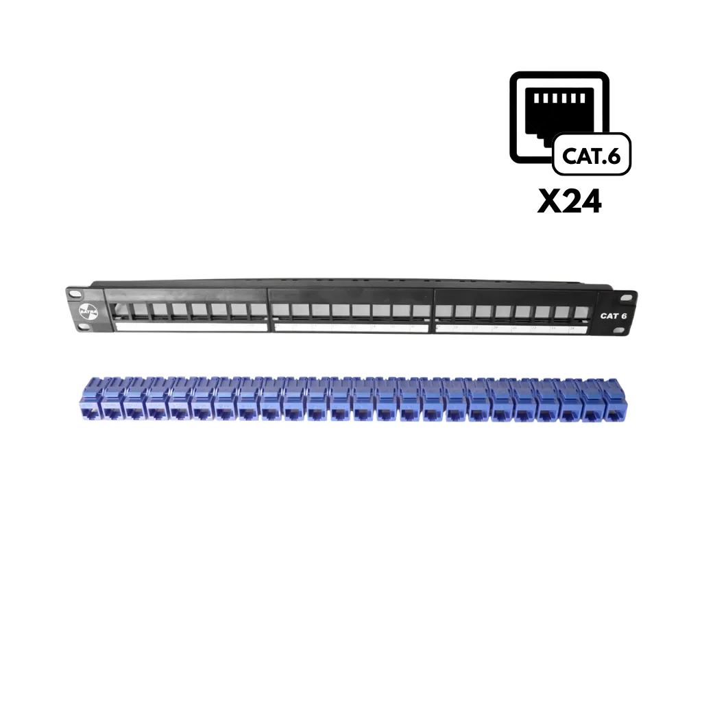 [PP-24-AZ-SATRA] PATCH PANEL CAT6 MOD 24PUERTOS AZUL 0102022404 SATRA