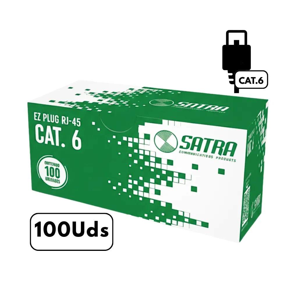 [RJ45-CAT6-S] PLUG RJ45 CAT6 0102040001 CJAx100UND. SATRA