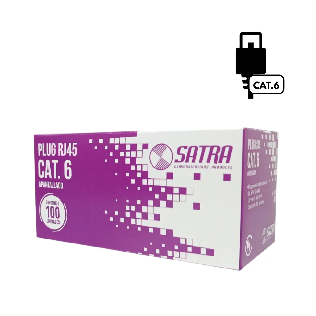 PLUG RJ45 CAT6 APANTALLADO CJAx100PCS SATRA