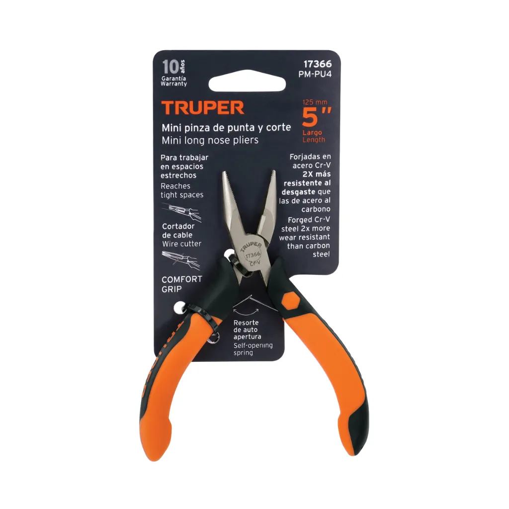 MINI ALICATE PUNTA 4" MANGO CONFORT GRIP PM-PU3 TRUPER