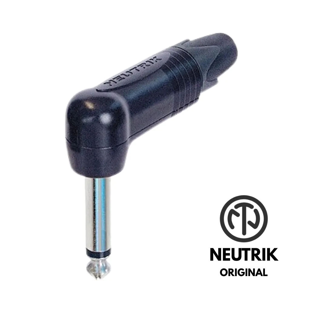 [NP2RX-BAG] PLUG MONO 6.3MM 1/4 ANGULO NEGRO ORIGINAL NEUTRIK