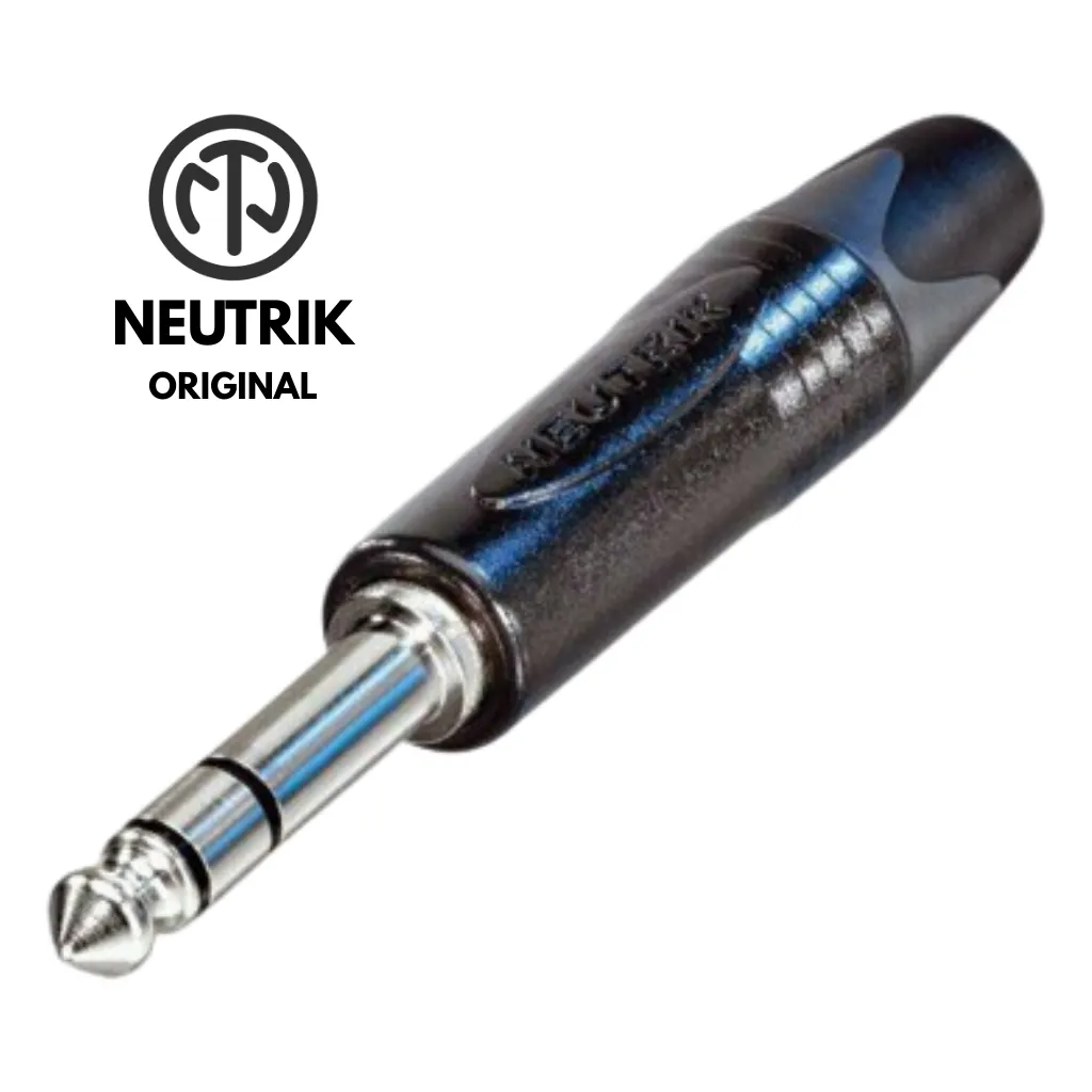 [NP3X-BAG] PLUG STEREO 1/4 ANGULO NEGRO ORIGINAL NEUTRIK
