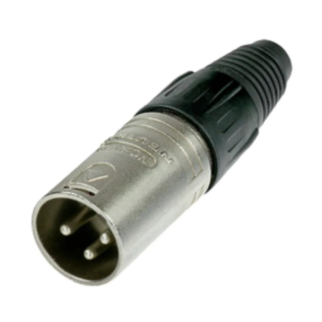 CONECTOR CROMADO XRL 3 PIN MACHO NEUTRIK