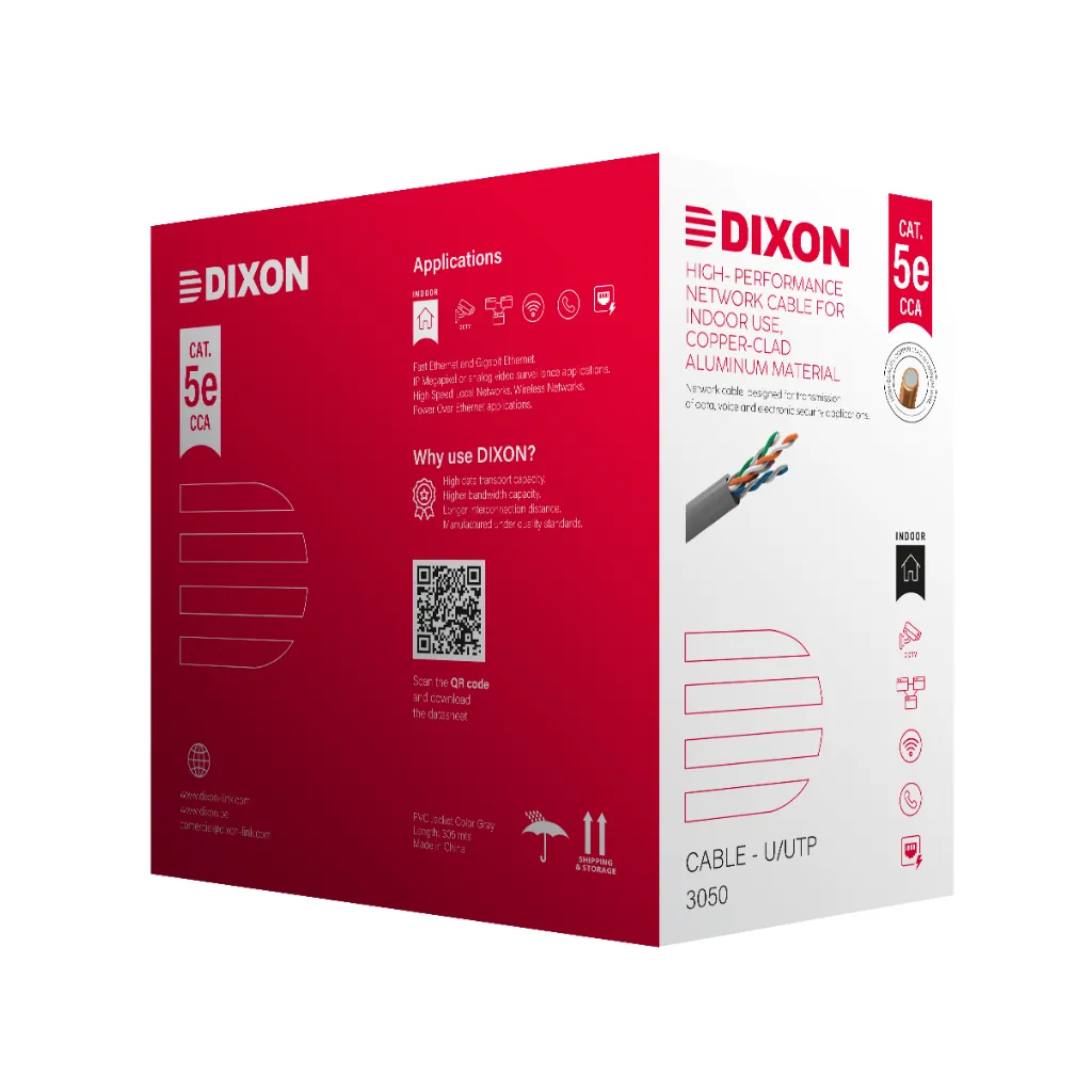 [3050] CABLE UTP CAT-5E -24AWG CCA CAJAX305MTS DIXON