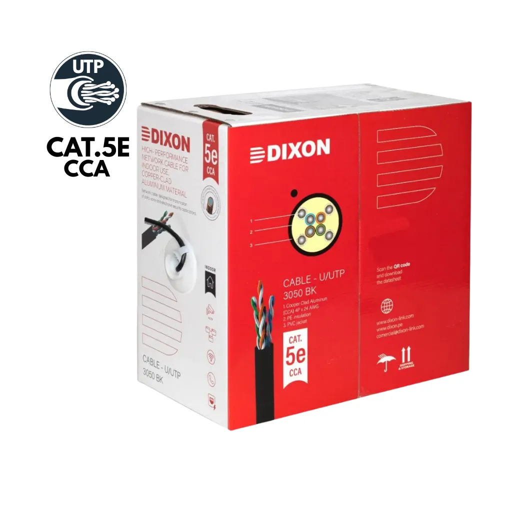 [3050 BK] CABLE UTP CAT5E -24AWG NEGRO CAJAX305MTS DIXON