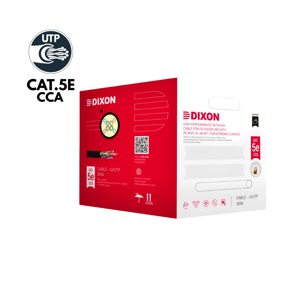 CABLE UTP CAT-5E CCA-24AWG P/EXT. UV CAJAX305MTS DIXON